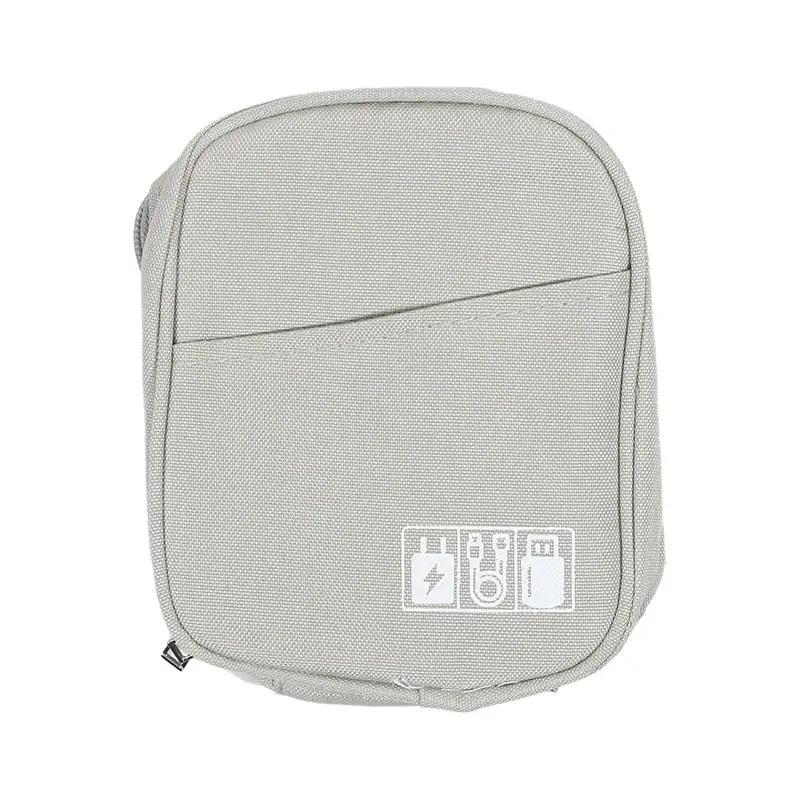 Oxford Travel Cable Bag Shockproof Multi-layer Charger Data Cable USB Bag Organizer Solid Color Electronic Accessory Storage Bag
