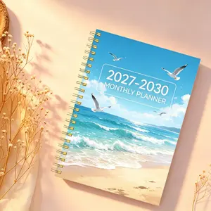 2027-2030 Monthly Planner/Calendar - January 2027 to December 2030, 4-Year Monthly Planner, Beach Seagull Themed Cover Design Notebook, Annual Calendar Planning, Monthly Tabs, 48-Month Calendar, 5.5 x 8.3 inches Thick Paper, Elastic Cover, Durable Double