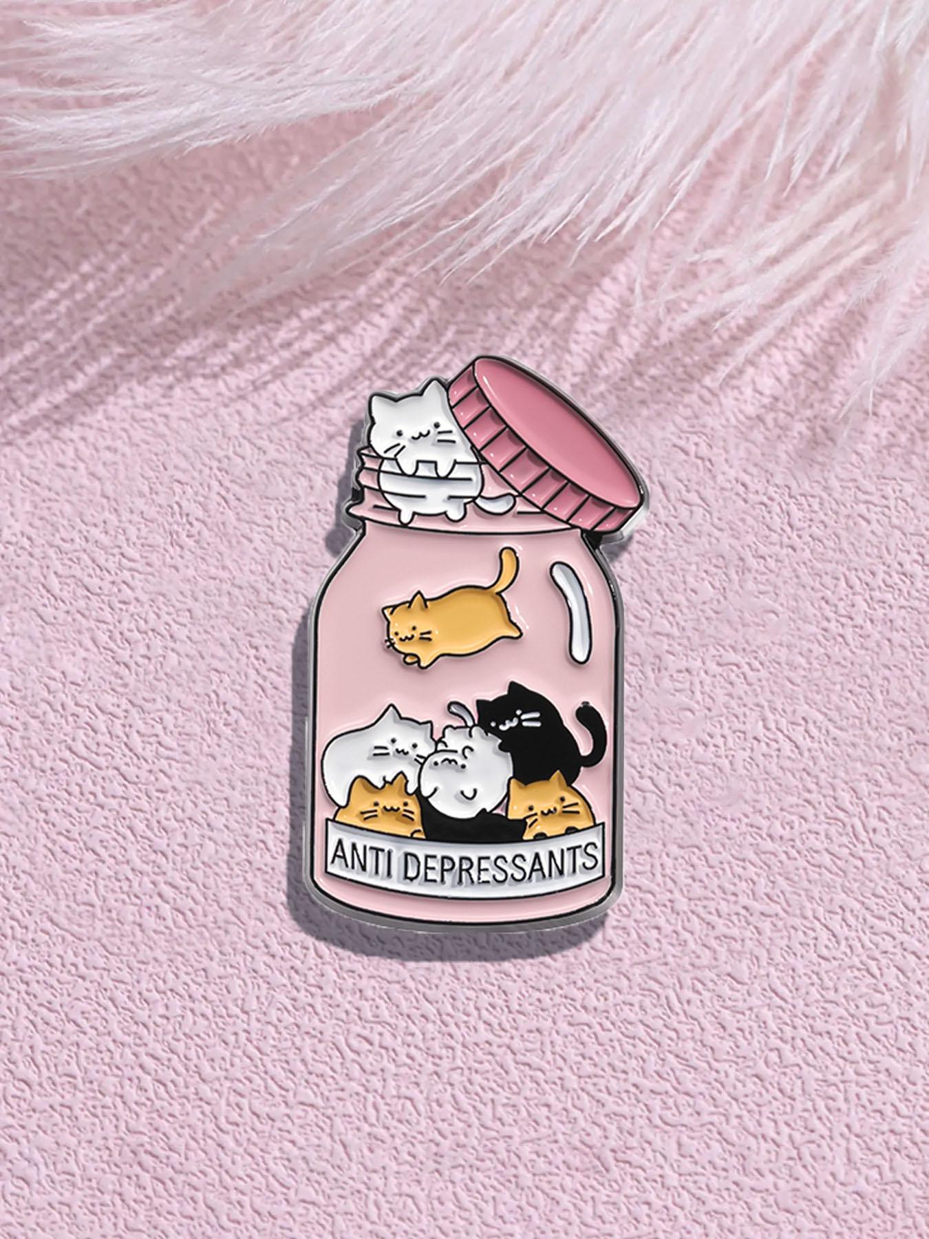 Cute Cat Design Brooch Pin, Animal Themed Enamel Pin, Clothes Accessories for Women & Men, Perfect for Backpacks, Jeans, Scarves, Hats Decoration, Hat Pins