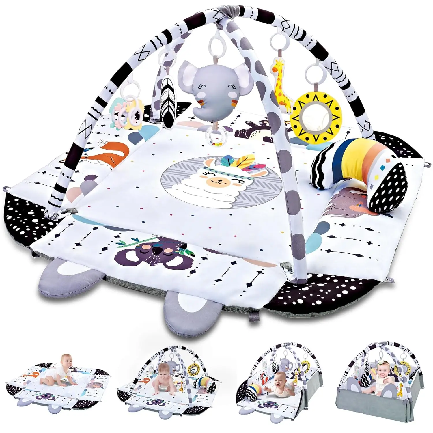Baby Gym Play Mat, 8-in-1 Tummy Time Mat & Activity Gym, Washable Ball Pit, Infant Play Mat with Detachable Toys for Sensory Exploration and Motor Skill Developmentfidget toys