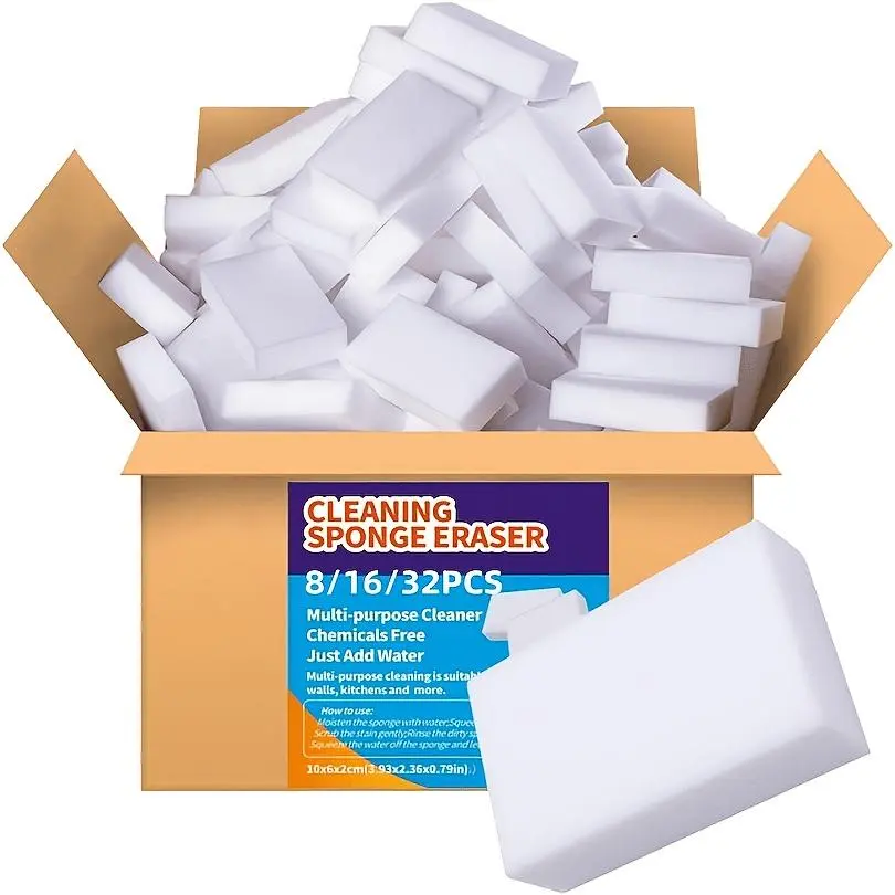8pcs Magic Sponge Eraser Foam Cleaning Tool - Cuttable, Chemical-Free Multifunctional Household Wipe for Kitchen, Bathroom, Furniture Cleaning (16pcs, 32pcs Options Available), Daily Use
