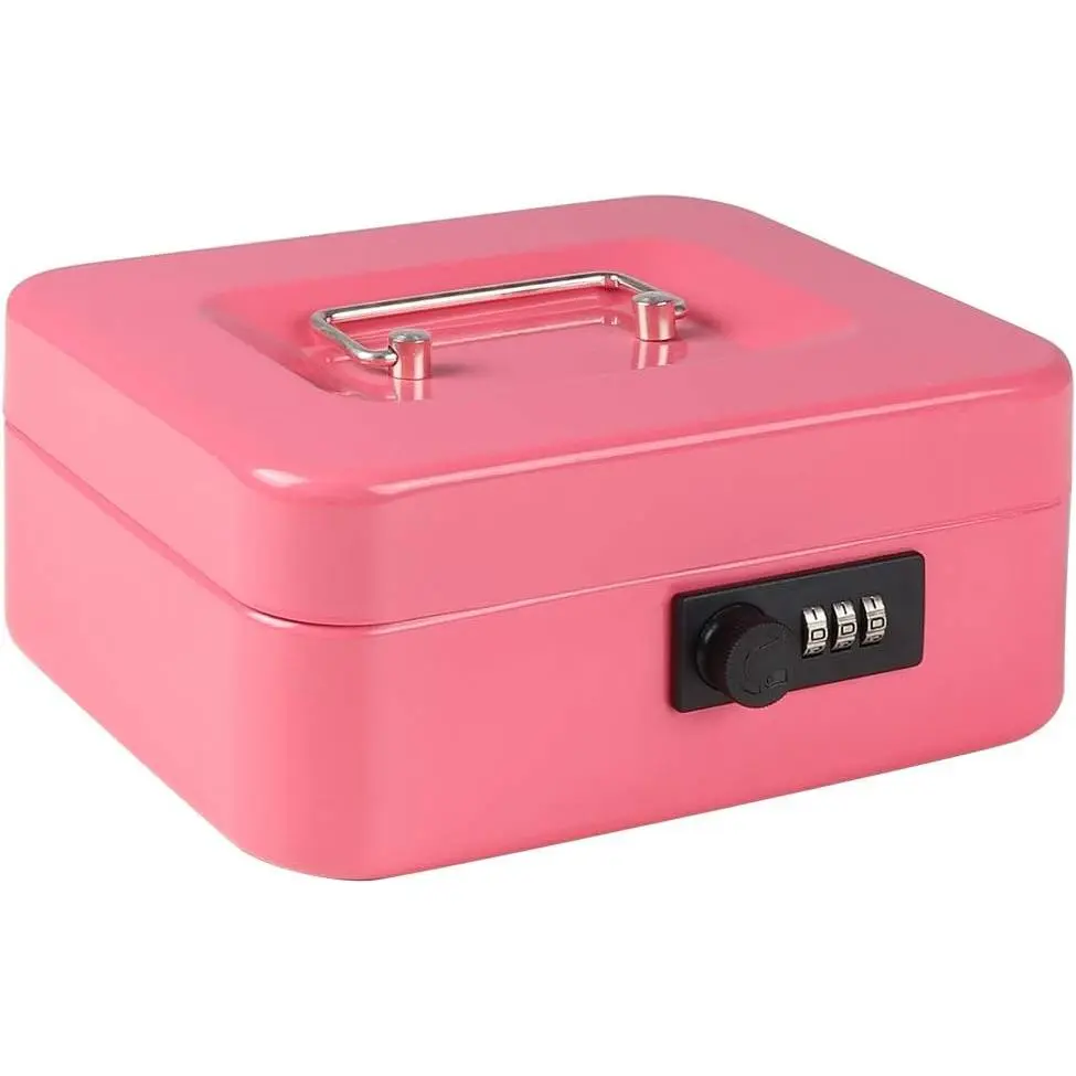 Box with  Tray,  Small  Box with Key Lock, 6" x 4 4/5" x 3", White