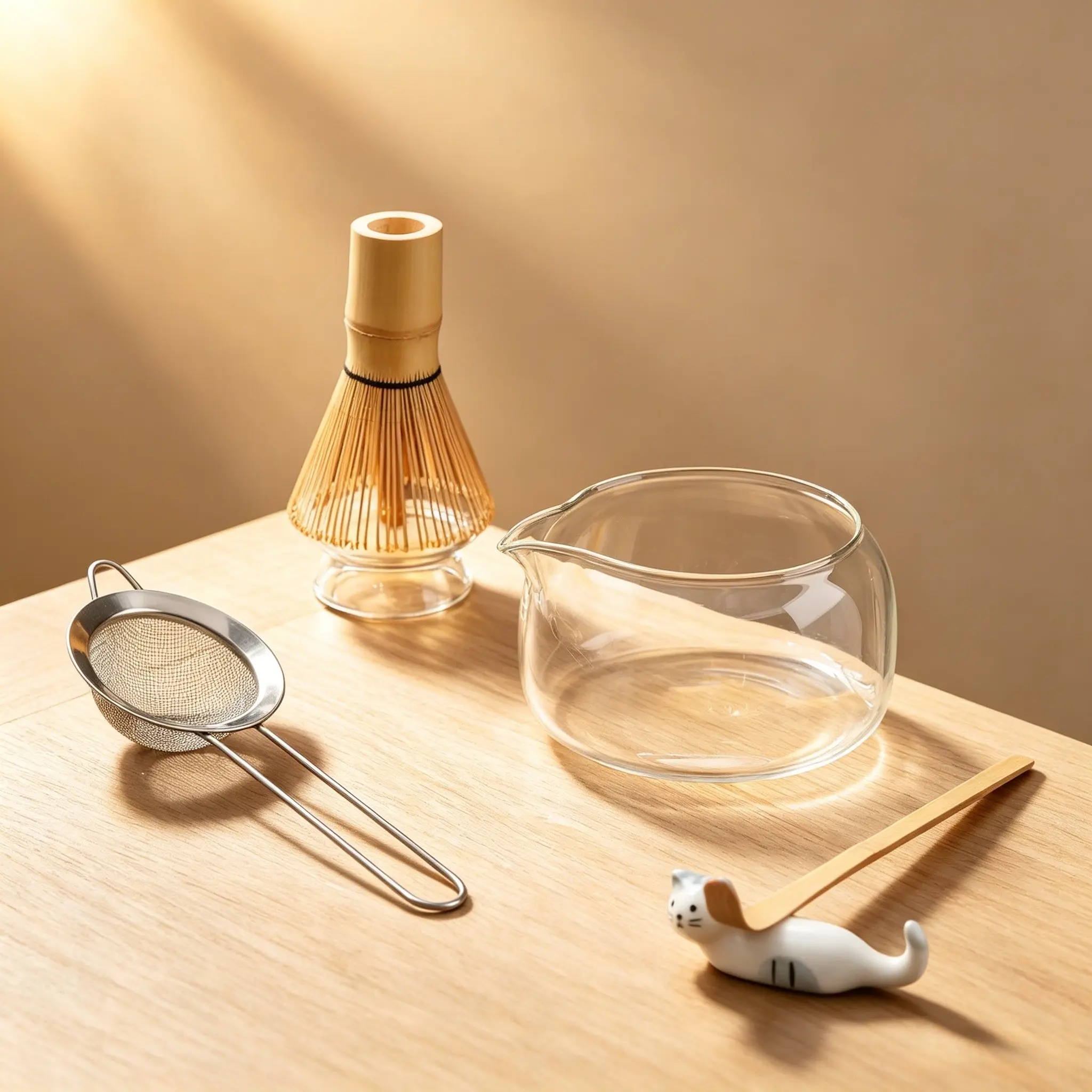 Clear Glass 6-in-1 Matcha Accessory Set, Premium Transparent Matcha Bowl & Tools Full Set, Ideal Gift for Matcha Lovers & Tea Enthusiasts, Matcha Making Kit, Tea Accessories