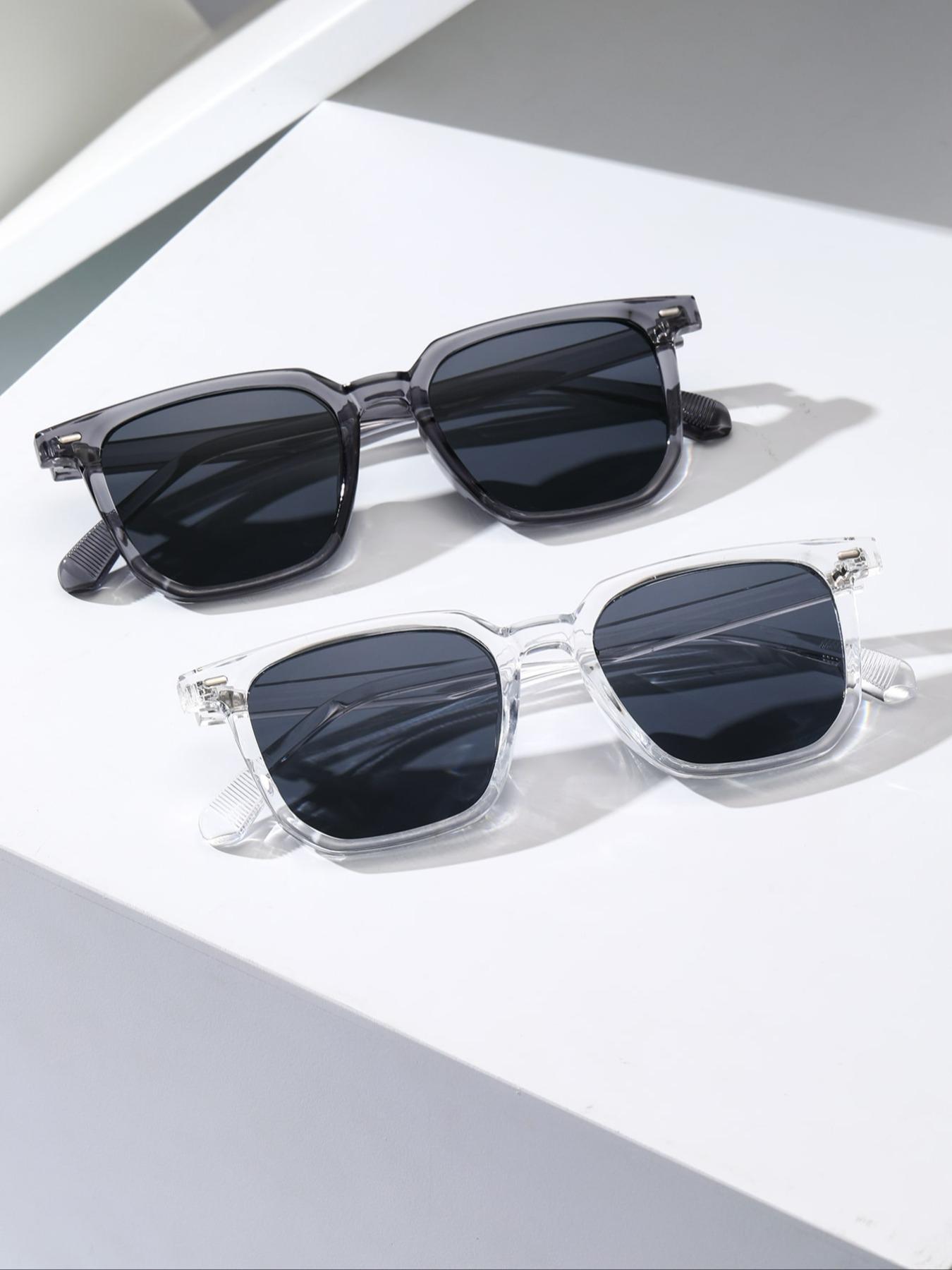Unisex Minimalist Plastic Frame Sunglasses, Trendy All-match Sunglasses for Men & Women, Fashionable Sunglasses for Outdoor Activities, Trendy Casual Sunglasses
