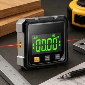 2-Side Magnetic Digital Angle Gauge Laser Electronic Protractor Horizontometer Inclinometer Angle Ruler Slope Measuring Tool