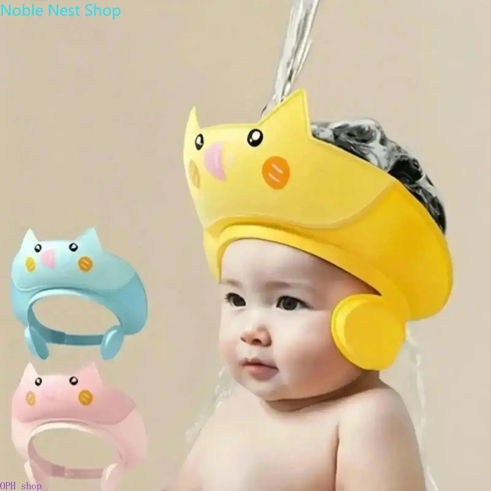 Waterproof Baby Shampoo Visor Cap - Soft Adjustable Shower Shield, Eye-Ear Protection Tear-Free Bath Helper for Newborn Toddler, Eye Protection