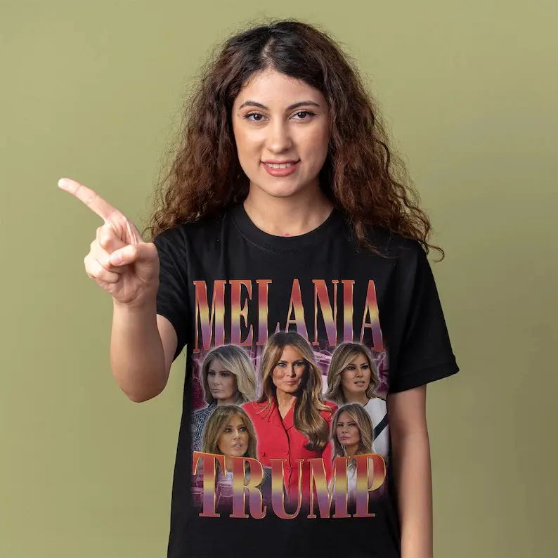 Women's Comfortable Round Neck Short-Sleeve Melania Trump T-Shirt - Customized Vintage Everyday Gift, Shortsleeve, Outfits