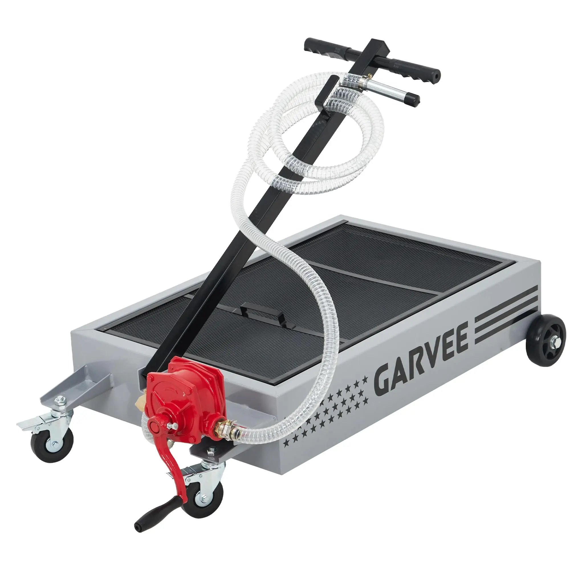 Garvee 15 gal Oil Drain Pan with Manual Pump for Cars, Trucks, RVs, SUVs