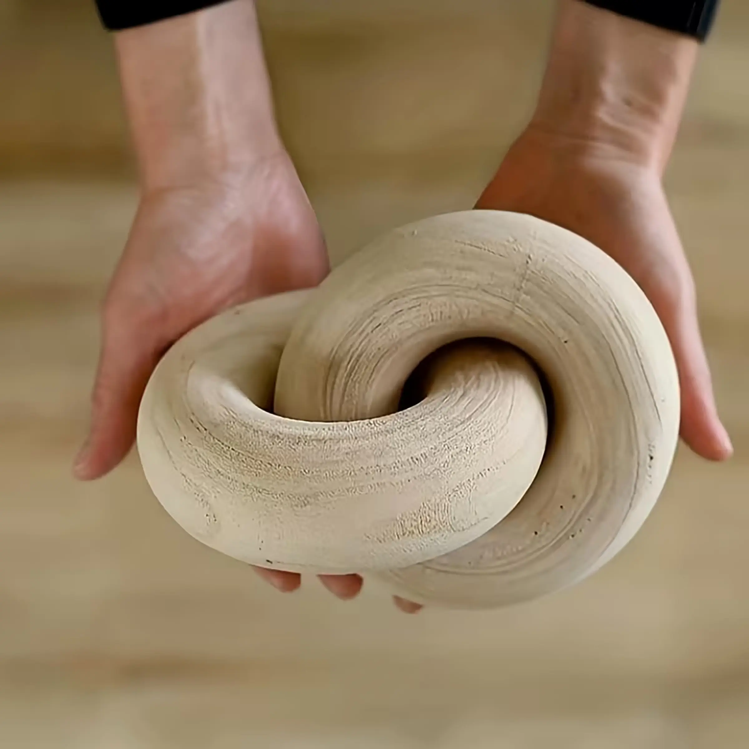 A Rustic Wooden Knot Sculpture, a 7-Inch Farmhouse Decor Piece Suitable for Coffee Tables, Ornaments, Bookshelves, And Living Rooms - Stylish Home Decoration in Black/White/Beige/Brown, Bookshelf Decor | Chic Aesthetics | Handcrafted Wood