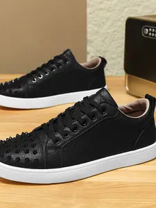 Men's Breathable Low Top Knit Board Shoes, Anti-Slip Durable Daily Commute, Versatile Business Casual Sports Shoes, Comfortable and Stylish, Sneaker