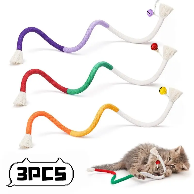 3-Piece Cat Toy Set, Safe Dental Cleaning Toys, Ideal for Indoor Kittens, Calming Interactive Cat Toys, Essential for Pet Lovers