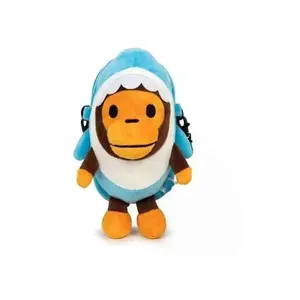 Adorable Baby Milo Monkey Heart Plush Crossbody Purse Portable Mini Shoulder Bag Fits Phone Lipstick Cards