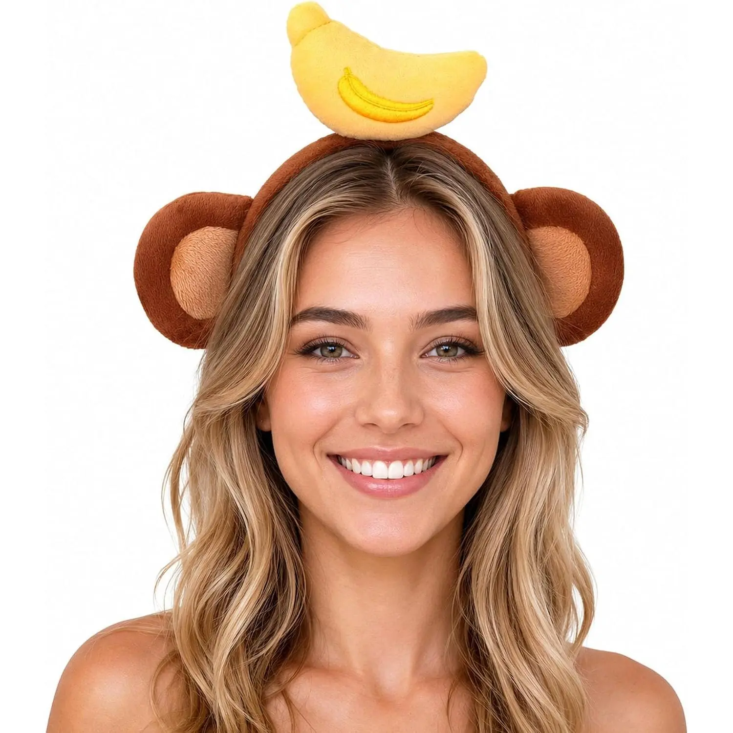 Unisex Monkey Ears Headband with Crown on The Top Monkey Headband Animals Costume Accessories  Women New model birthday