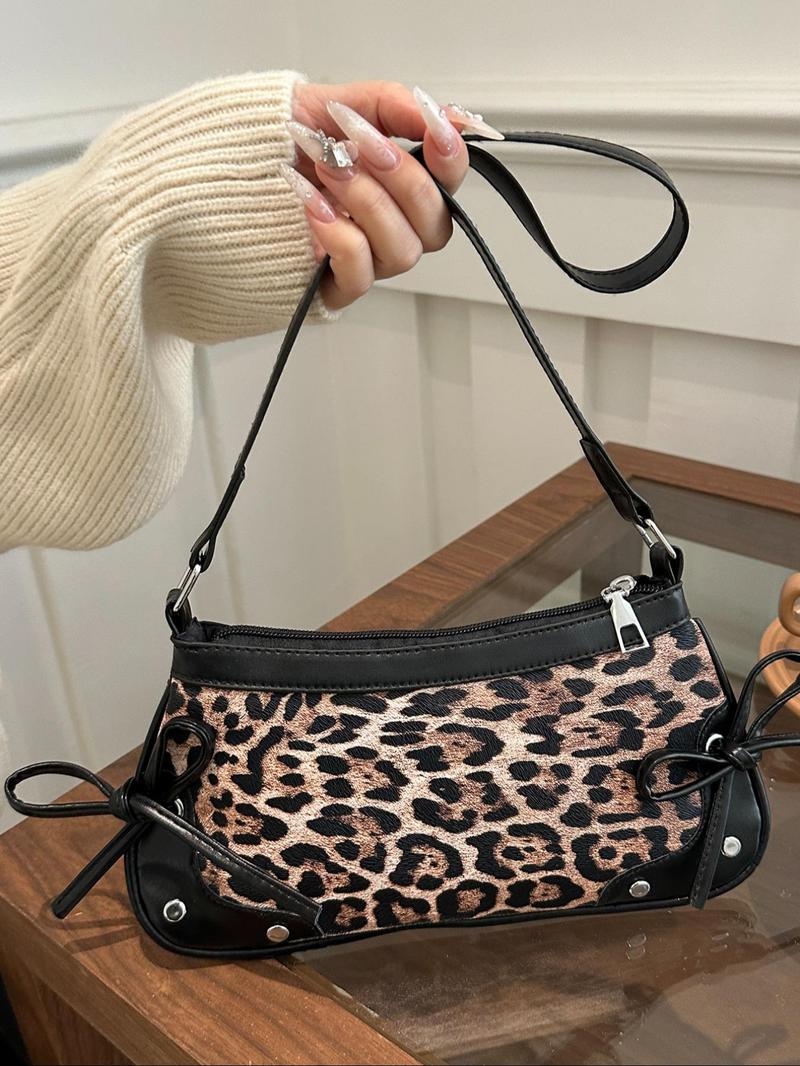 Women's Fashion Leopard Print Crossbody Bag, Casual Versatile Shoulder Bag for Daily Used, Trendy All-match Commuter Bag, Girl Fashionable Shopping Bag