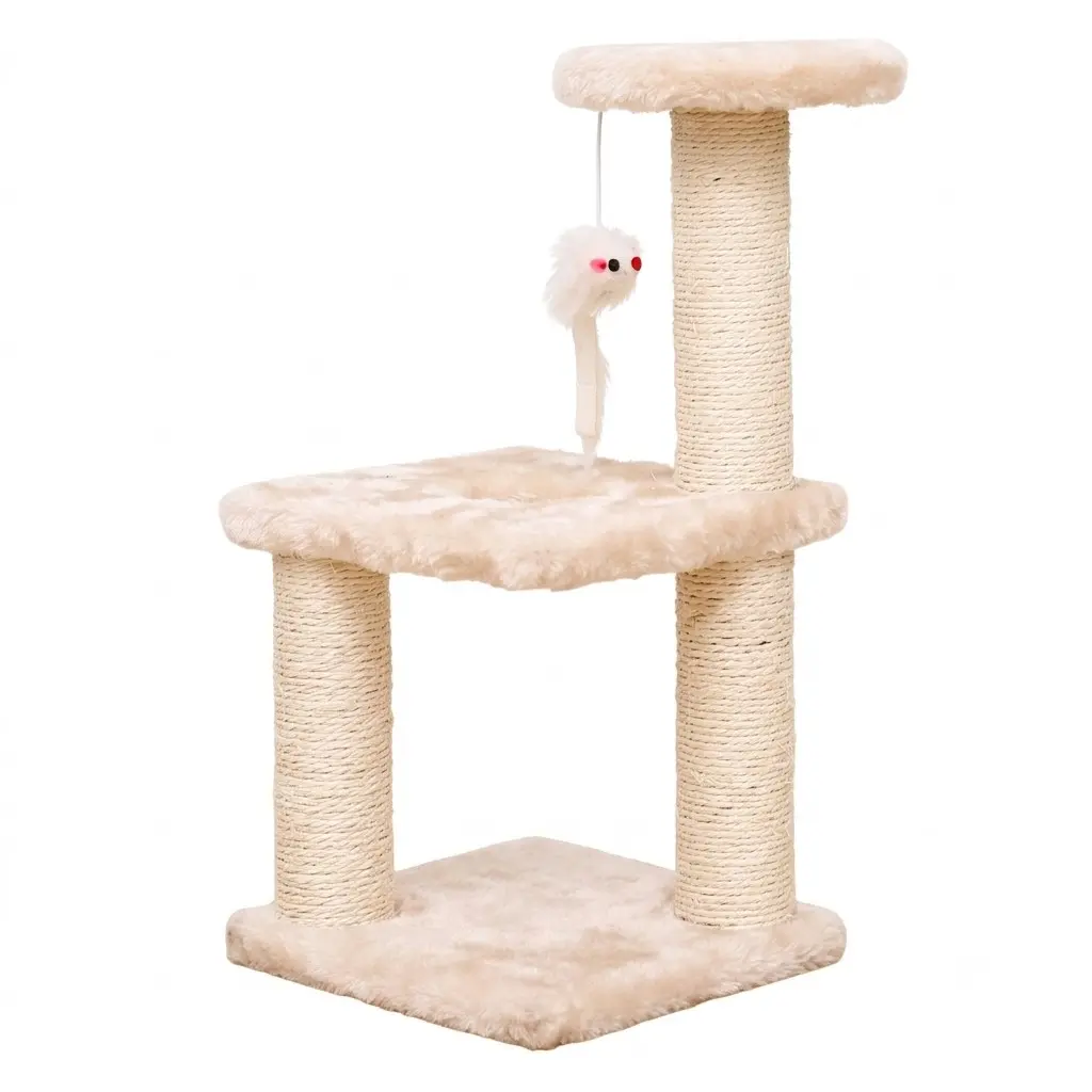 Indoor Cat Climbing Frame with Scratching Post, Durable Sisal Material, Fun Toys, Ideal for Small Cats to Play and Sleep