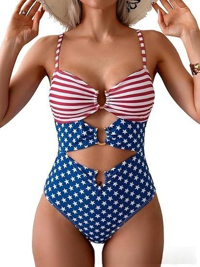 1 Piece Swimsuit for Women Ring Linked Sexy Bathing Suit Cutout Swim Suit Swimwear Swimsuits Beachwear,Swimsuits Slimming Bikini Swimwear