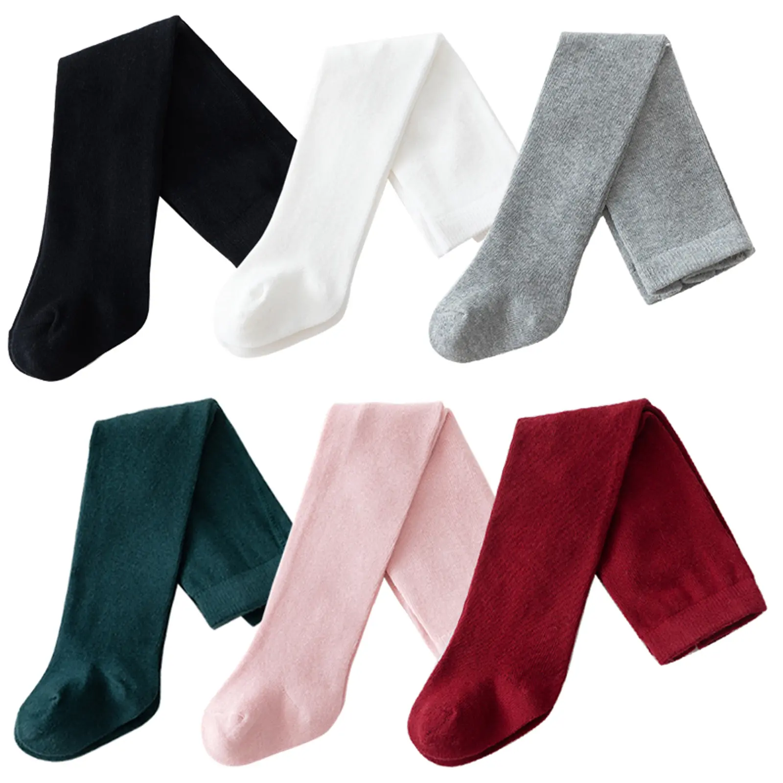 [Mini Cloud] Baby Girls Pantyhose Newborn Elastic Waist Solid Color StockingsFit Socks Tights for Casual Daily