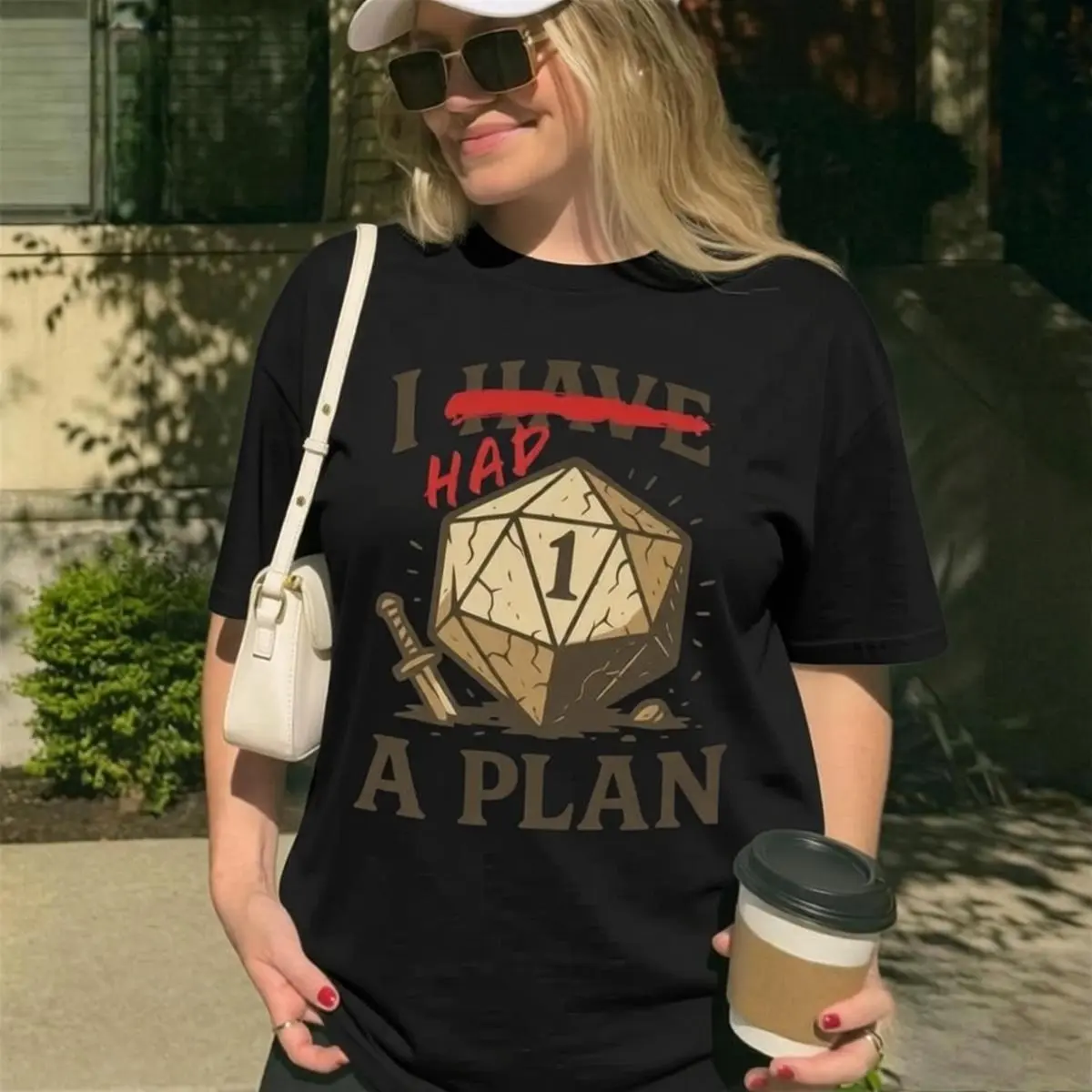 Men's Casual Short-Sleeve Basic Streetwear T-Shirt - "Don't Worry I Have a Plan" DnD Themed, Funny Gift for Tabletop Roleplaying Gamers, Tshirt, Shortsleeve, Tee, Cotton, Fashion, Relaxed Fit, Custom
