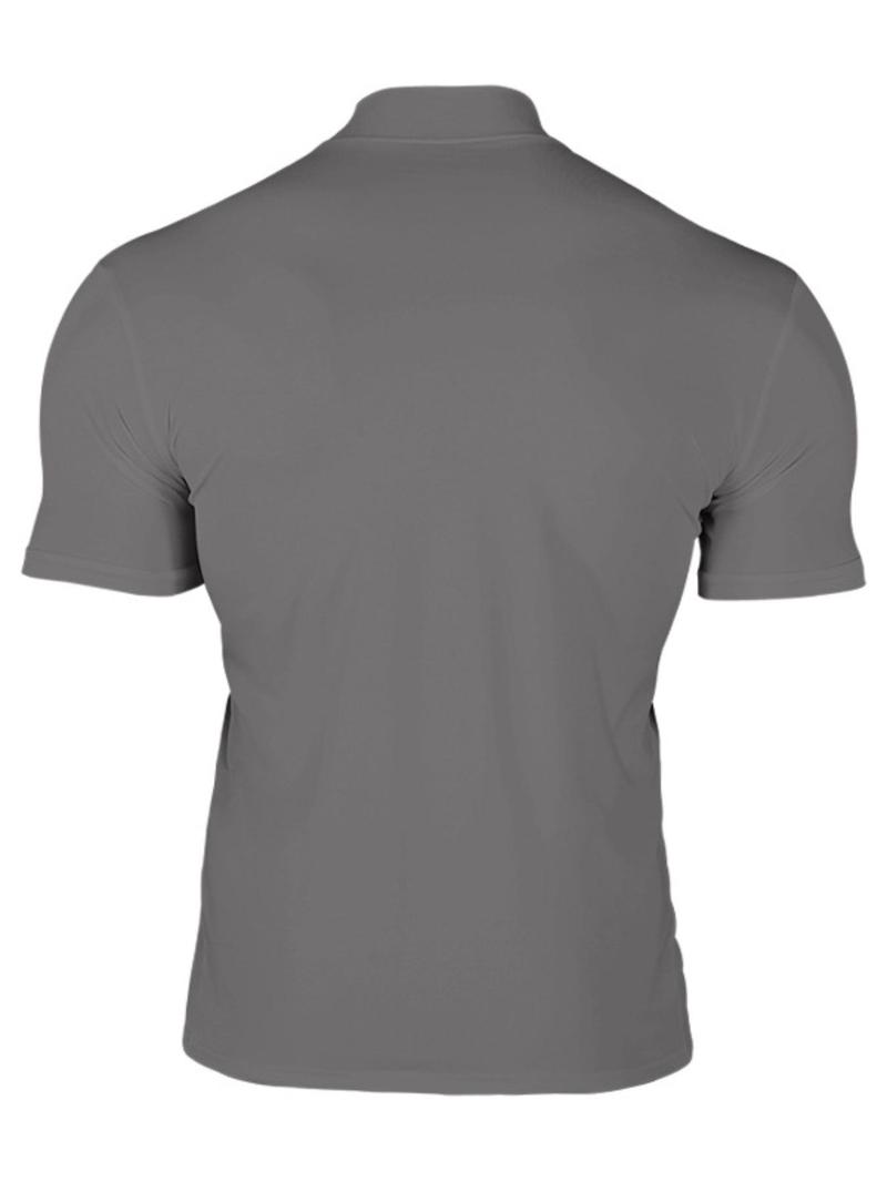 Men's Solid Color Turtleneck Tee, Casual Comfy Short Sleeve T-shirt for Summer, Men's Top for Daily Wear, Tropical