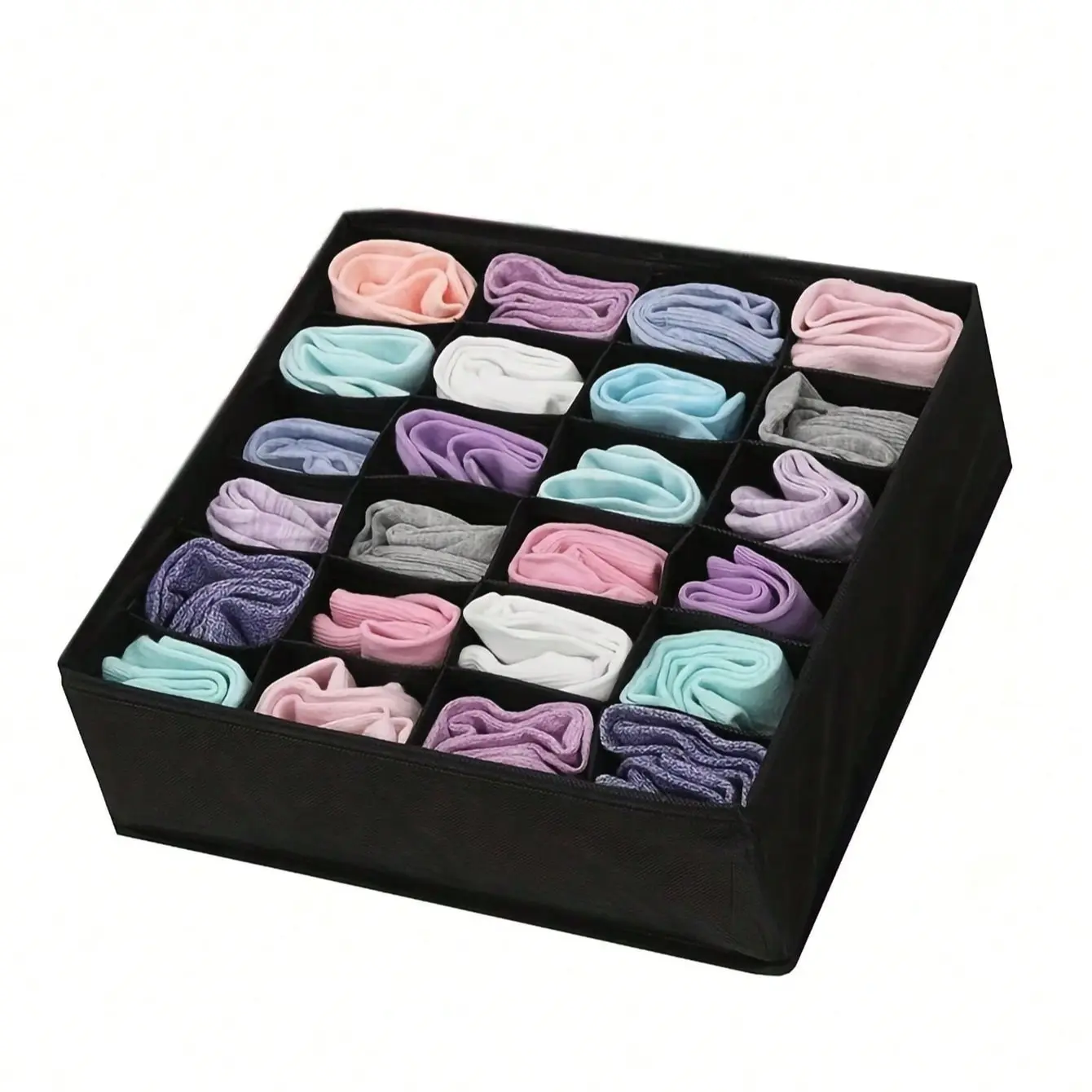 1pc Foldable sock and underwear storage box with compartments for easy access, multifunctional drawer style storage bag suitable for wardrobes and cabinets
