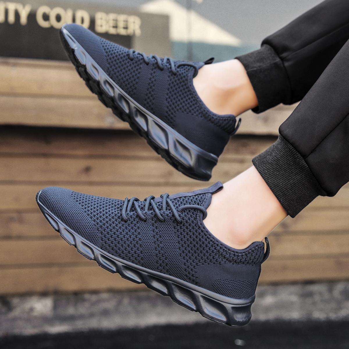 Casual Running Sport Shoes For Men's Outdoor Mesh Light Weight Breathable Athletic Fashion Sneakers Non Slip Walking Gym Shoes SpringStatements