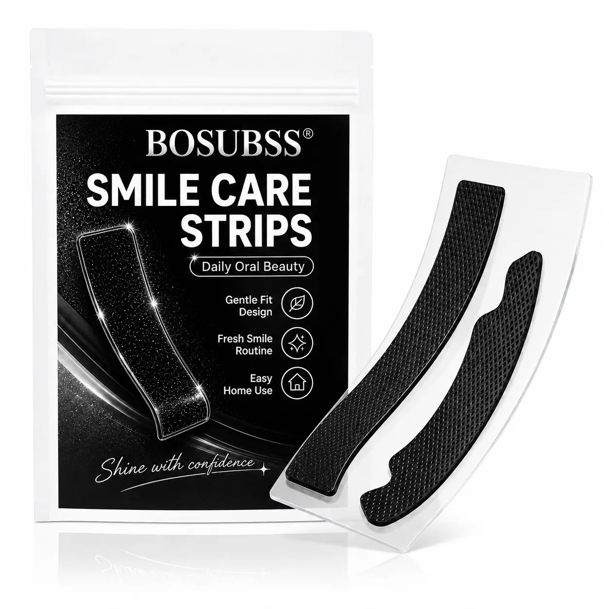 7 Pairs Smile Care Strips, Upper & Lower Oral Beauty Strips, Flexible Fit, Easy-Peel Design, At-Home Smile Routine