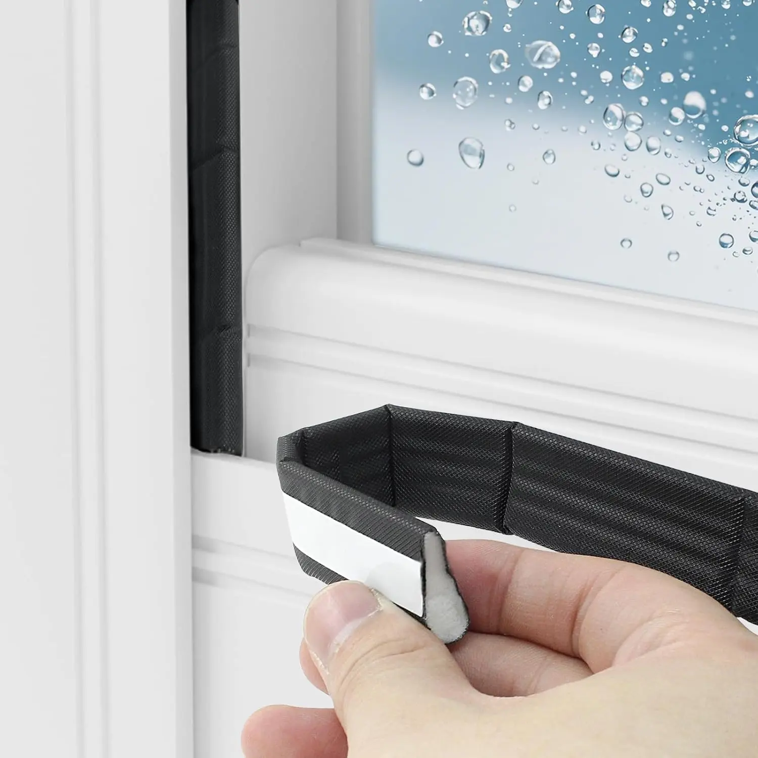 118 Inch Weather Stripping Door Seal Black for Door Frame | Wedge Seal Strip, Self Adhesive, Soundproof  Insulation Tape, Door Gap Filler
