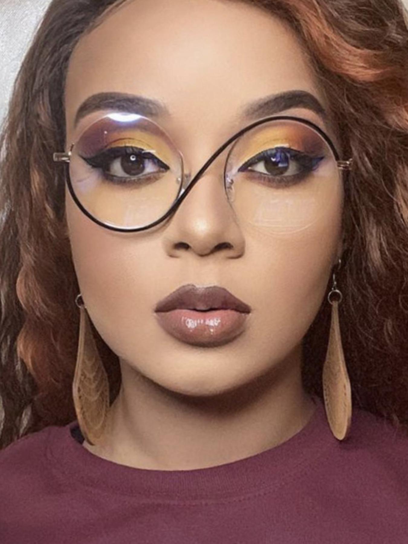 Asymmetrical Frame  Anti Blue-ray Eyeglasses, Fashionable Eyeglasses for Women, Fashion Eyeglasses for Work, Daily Clothing Decor, Perfect for Student Daily Use, Stylish Eyeglass