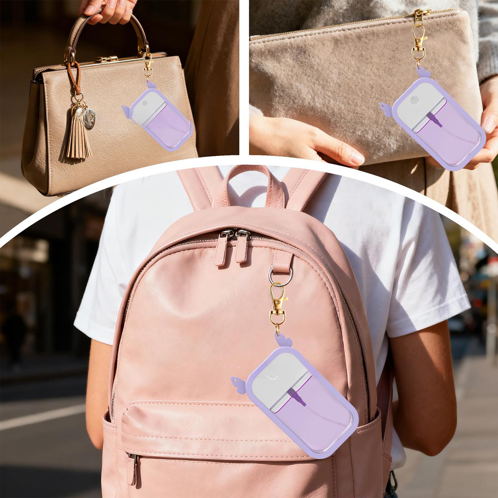 30ml Card-Style Travel Spray Bottle - Leakproof Refillable Perfume Atomizer for Toiletries, Portable Mini Sprayer Set with funnel, PP silicone case, Perfume dispenser