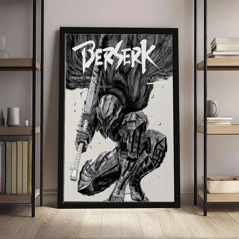 Berserk Manga Poster Art Print, Guts Griffith Anime Retro Minimalist Artwork Wall DécorCanvas Poster Wall Decor, Room Decorations, Funky Home Decor,anime wall art,bedroom canvas poster