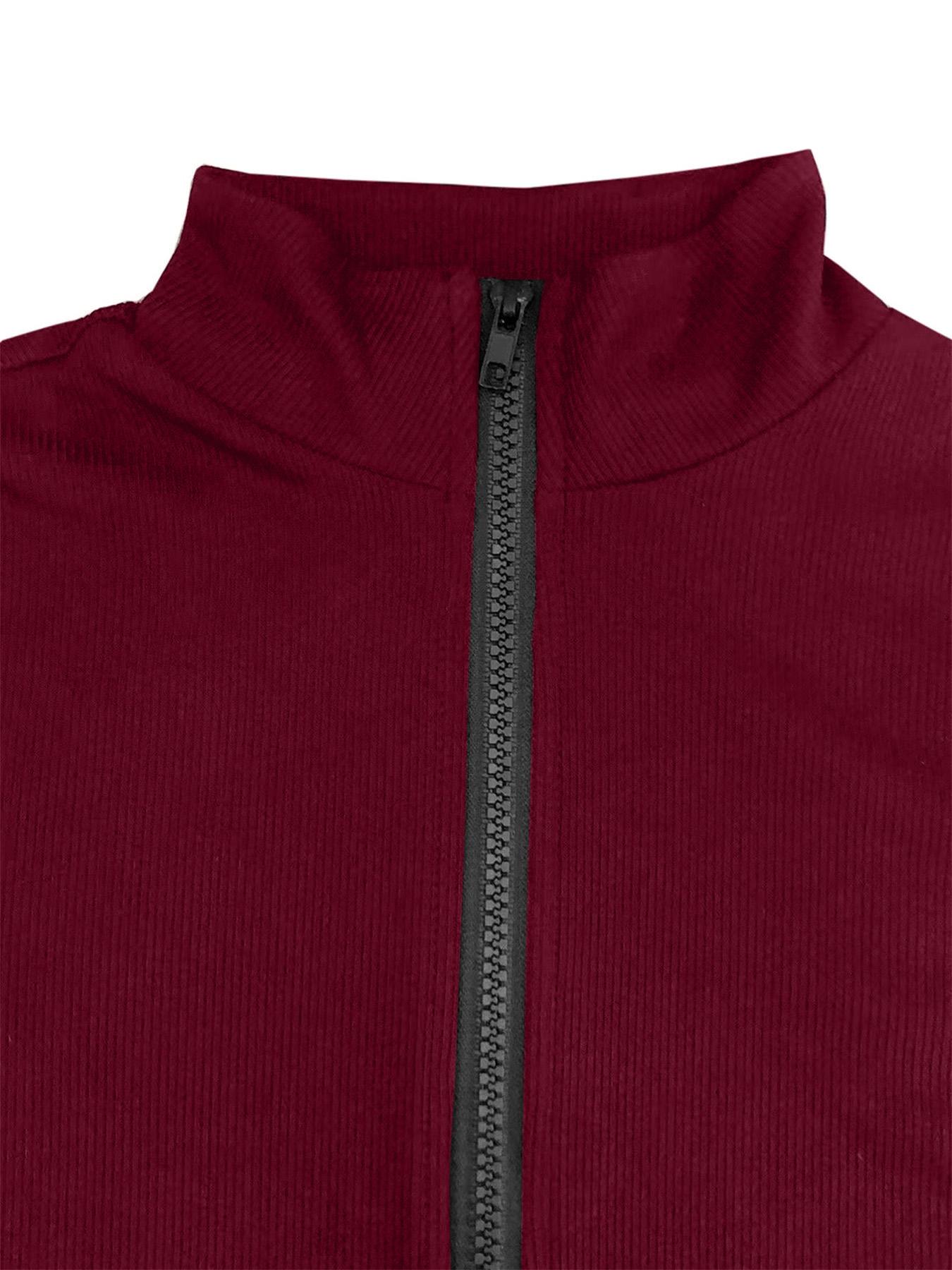 Women's Solid Textured Fitted Zip Up Jumpsuit, Jumpsuit for Women, Casual Long Sleeve Round Neck Skinny Jumpsuit for Spring & Fall, Women's Clothes for Daily Wear