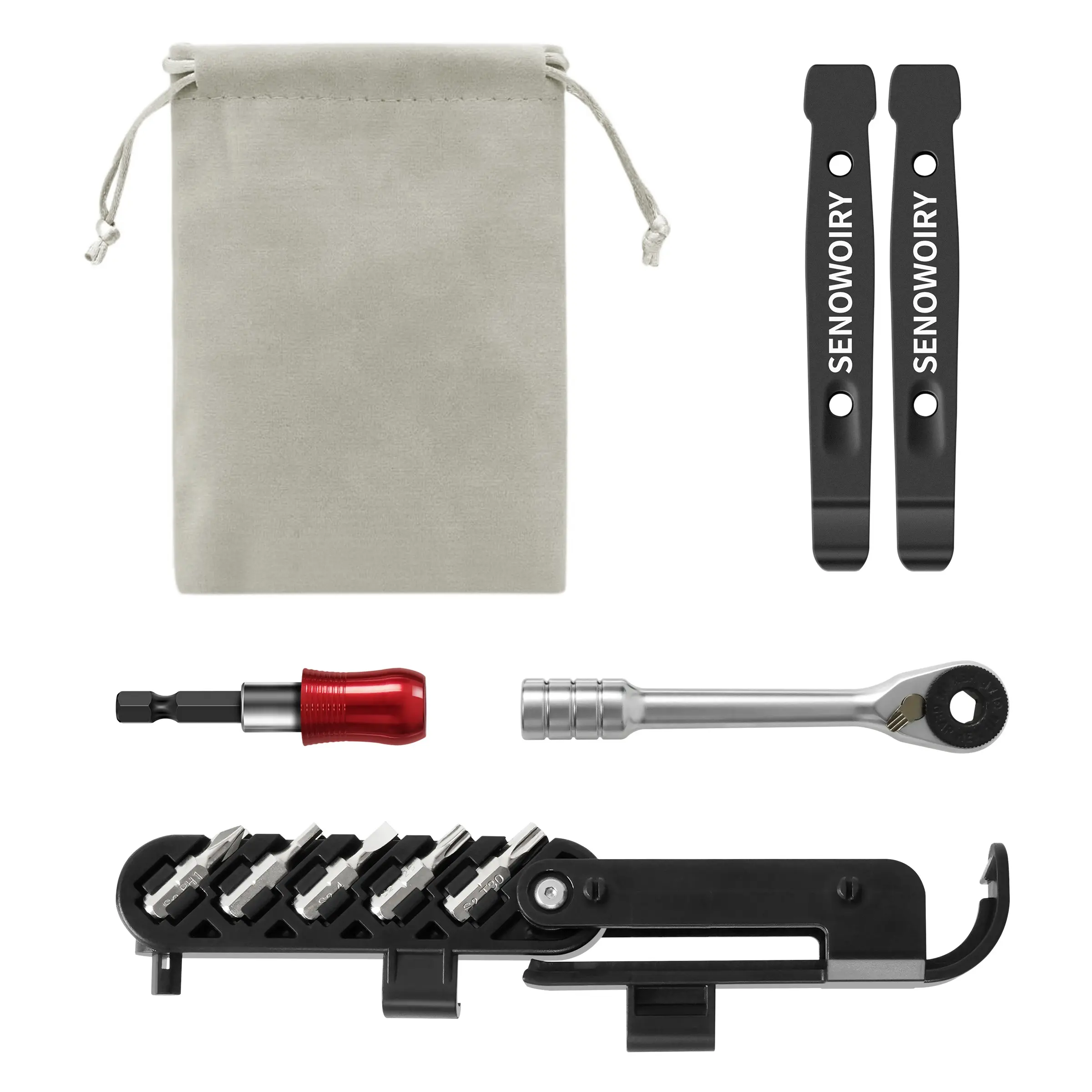 Multi-Function Repair Tool Kit, Includes Ratchet Wrench and Quick Release Self-Locking Rod, Durable Rust-Resistant Mechanical Car Parts