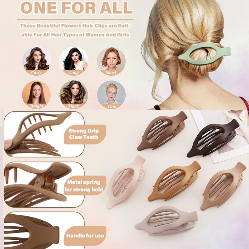AWAYTR 6Pcs/Set French Flat Hair Clips for Women Girls Concord Hair Clip Thin Thick Hair Strong Hold No Slip Grip Hair Claw Clips