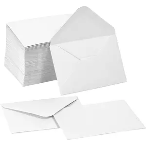 100 Pack Gift Card Envelopes 4 x 2.75" Mini Envelopes 120GSM Small Paper Business Gift Card Sleeves Bulk Tiny Little Greeting Card Envelope Pockets for Invitation (White)