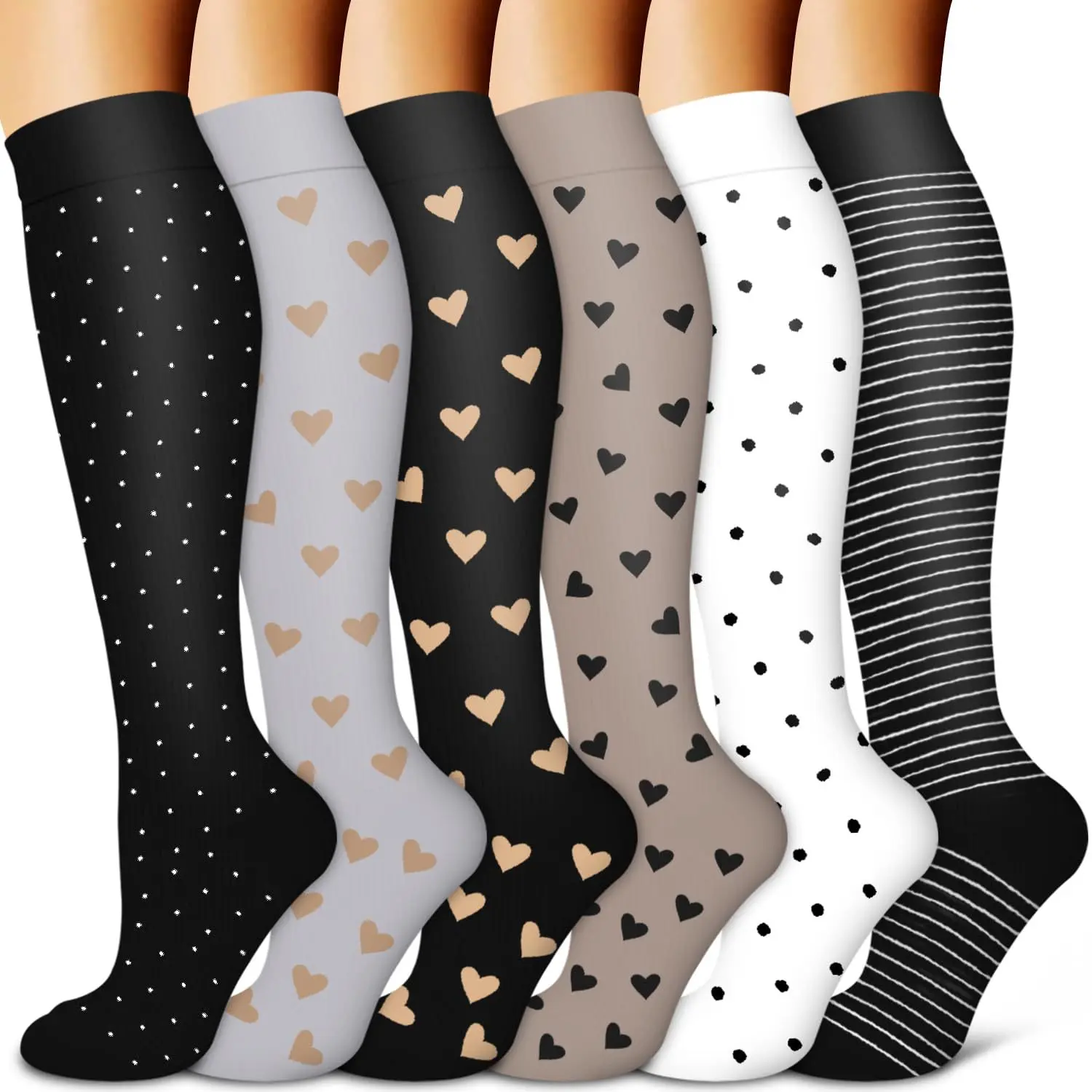 Elastic pressure socks men's and women's sports calf socks, compression socks anti-fatigue