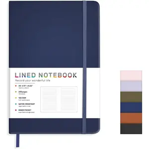 Lined Journal Notebook for Women Men, 200 Pages A5 Hardcover Leather Journals for Writing,Travel,School,Office,Work,Business,College Ruled Notebooks for Note Taking, Diary Notepad 5.7"×8.3"(Blue)