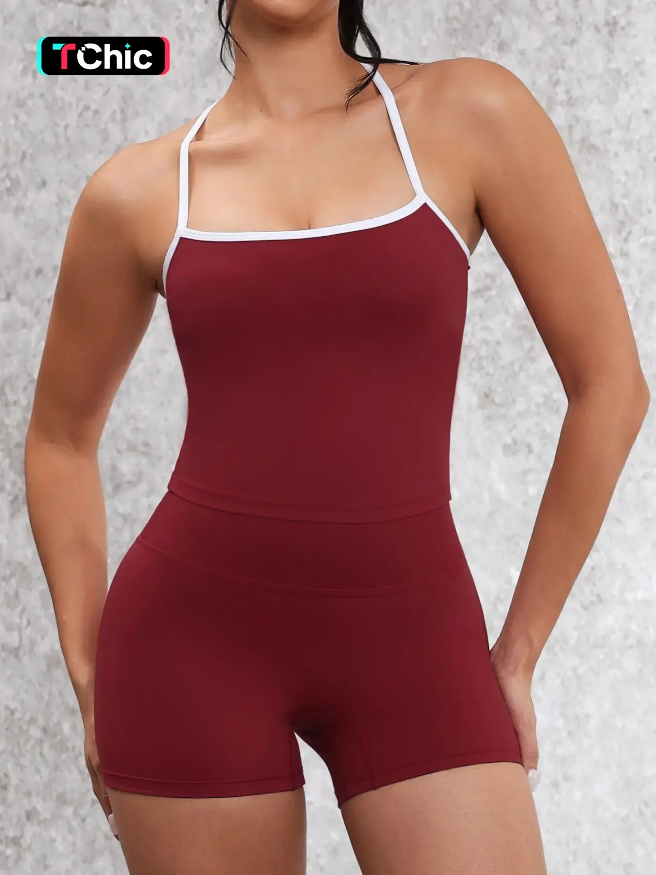 Women's Yoga Set, 2-Piece Fitness Workout, Colorblock Crossback Tank Top & High Waist Shorts, Breathable Running & Exercise Clothes