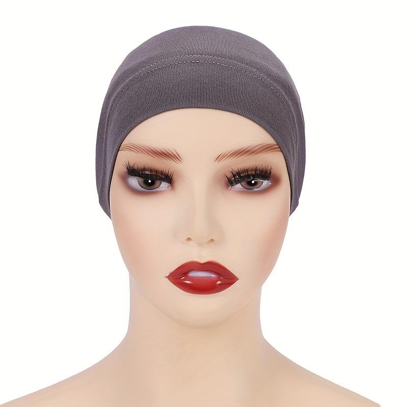 Women's Solid Anti-Slip Undercap Breathable Elastic Inner Hijab Cap for Ramadan Comfortable Fit