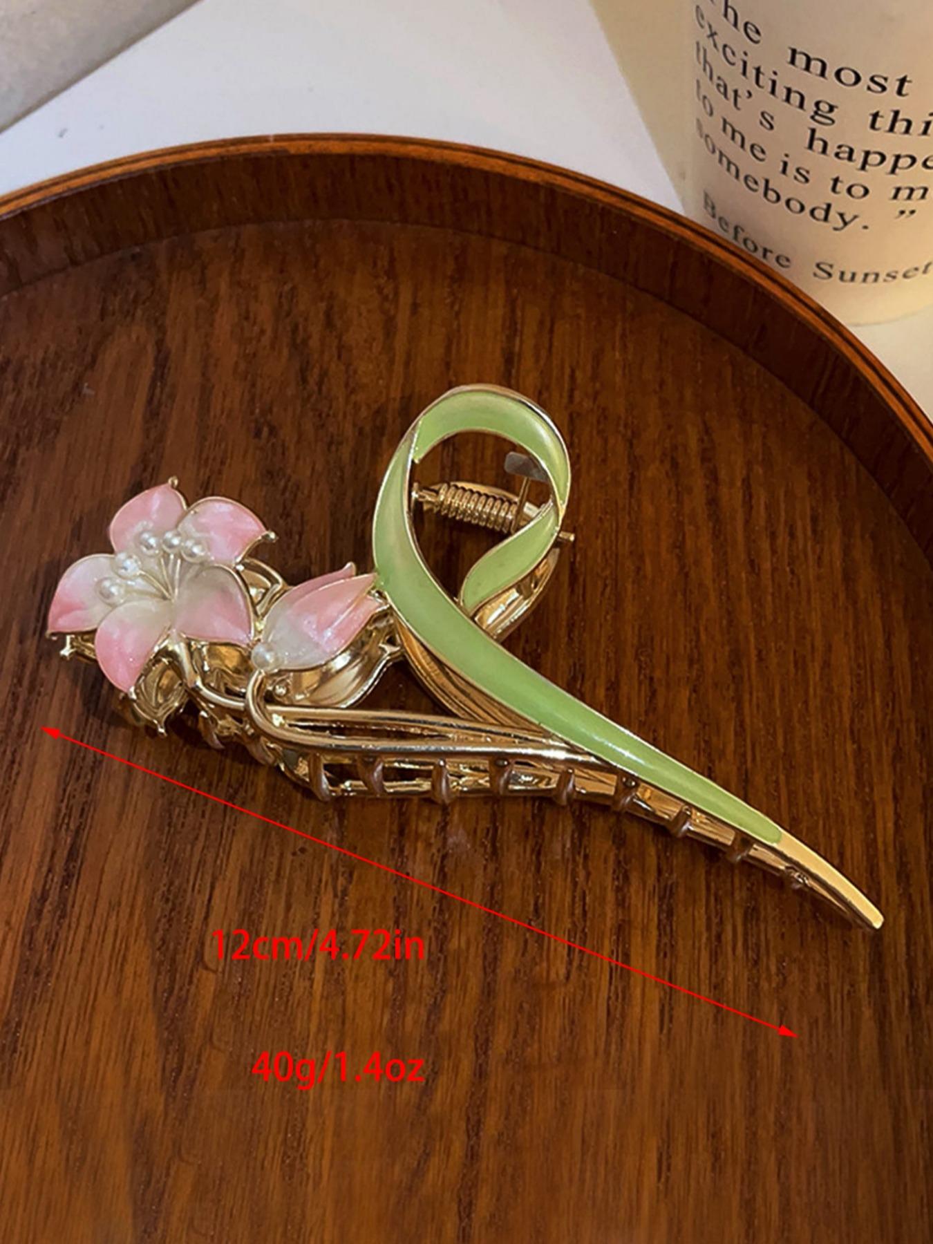 Flower Design Hair Claw, Flower Hair Clip, Elegant Hair Accessories for Women & Girls, Minimalist Headwear Suitable for Thick Hair, Fashion Hair Accessories for Party, Daily Clothing Decor