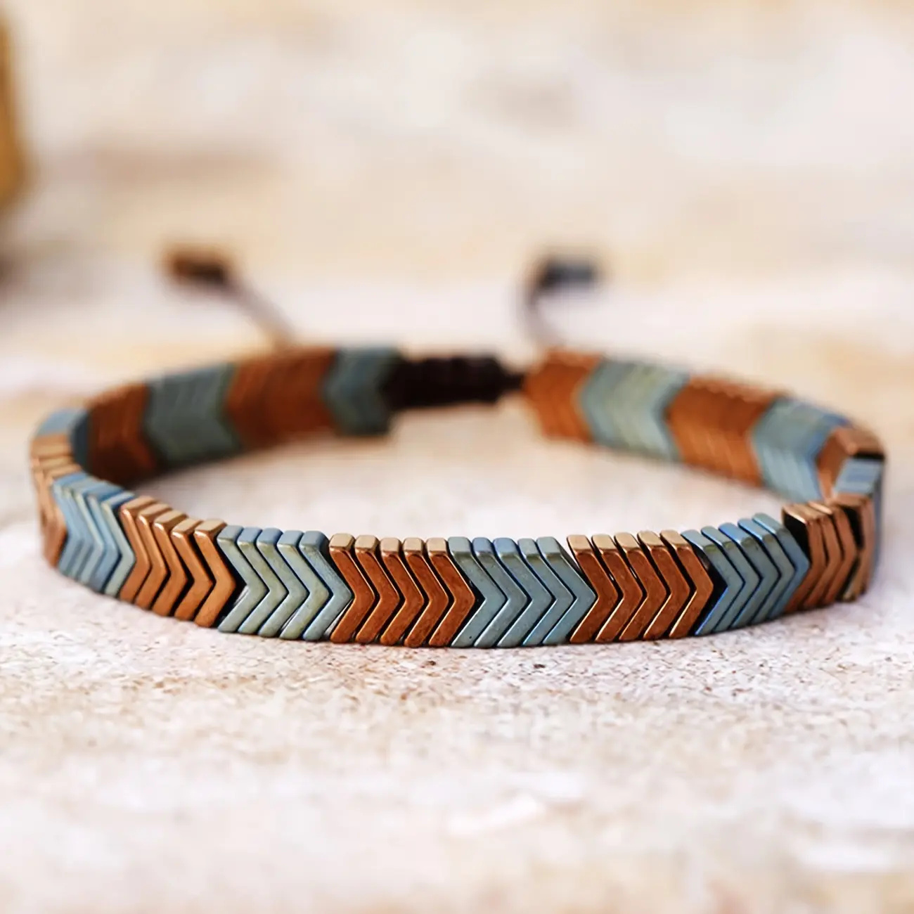 1pc High Quality New Simple V Shape Gallstone Handmade Bracelet Adjustable Friendship Couple Bracelet Natural Stone Bracelet Suitable for Daily Wear Confident Couple Bracelet Holiday Daily Surprise Party Accompanying, Bohemian style