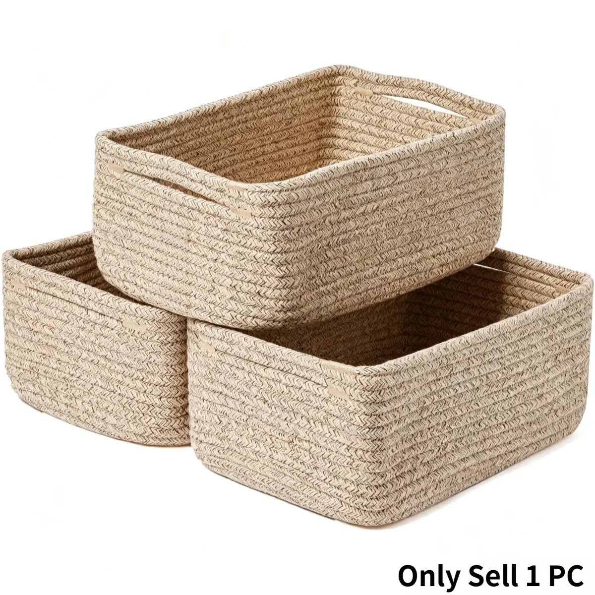 Shallow woven storage basket，versatile, space-efficient organizational solution ideal for bathrooms, bookshelves, modular cube storage units，suitable for storing toys, keys, remote controls, sewing supplies, and Additional household goods
