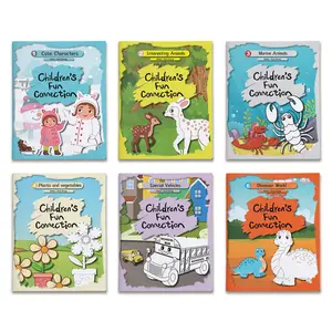 Children’s Fun Connection Dot-to-Dot Books Set, 6-in-1 Activity Workbook Collection for Kids, Connect the Dots, Animals, Plants, Vehicles, Dinosaurs, Early Learning, Hand-Eye Coordination and Concentration Practice