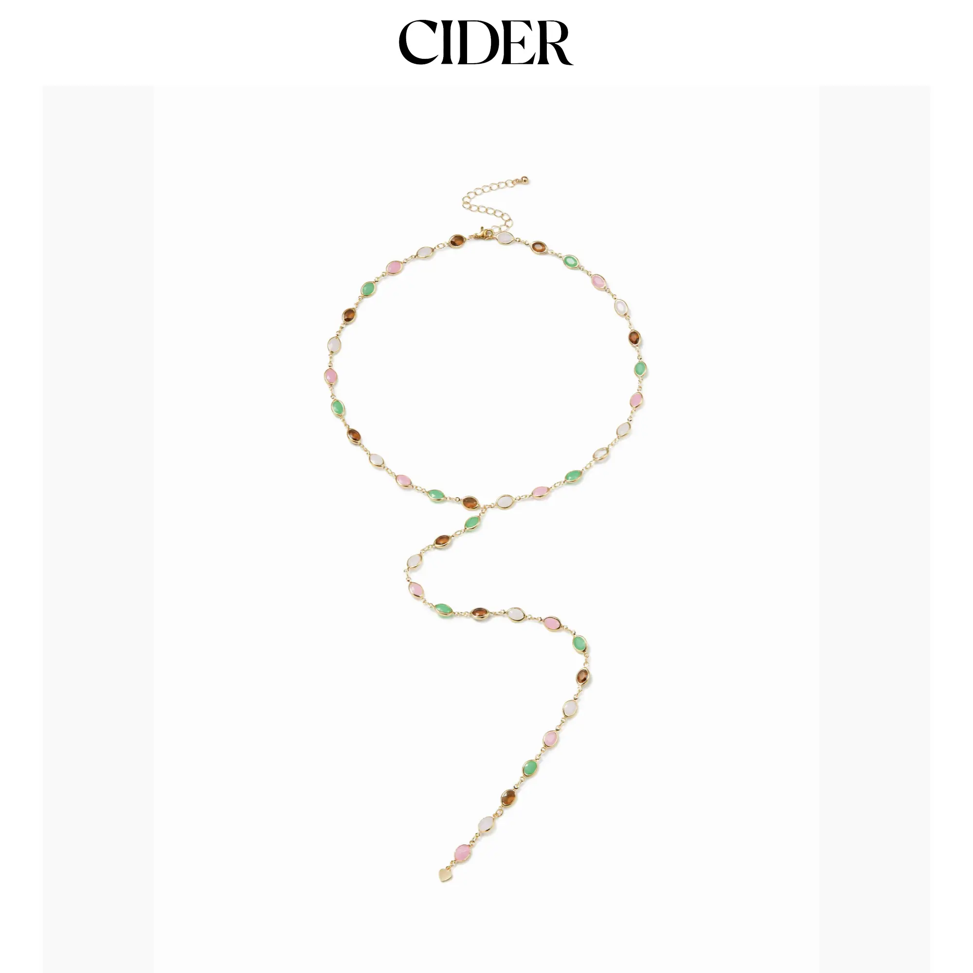 Cider OVAL RESIN Y SHAPE NECKLACE