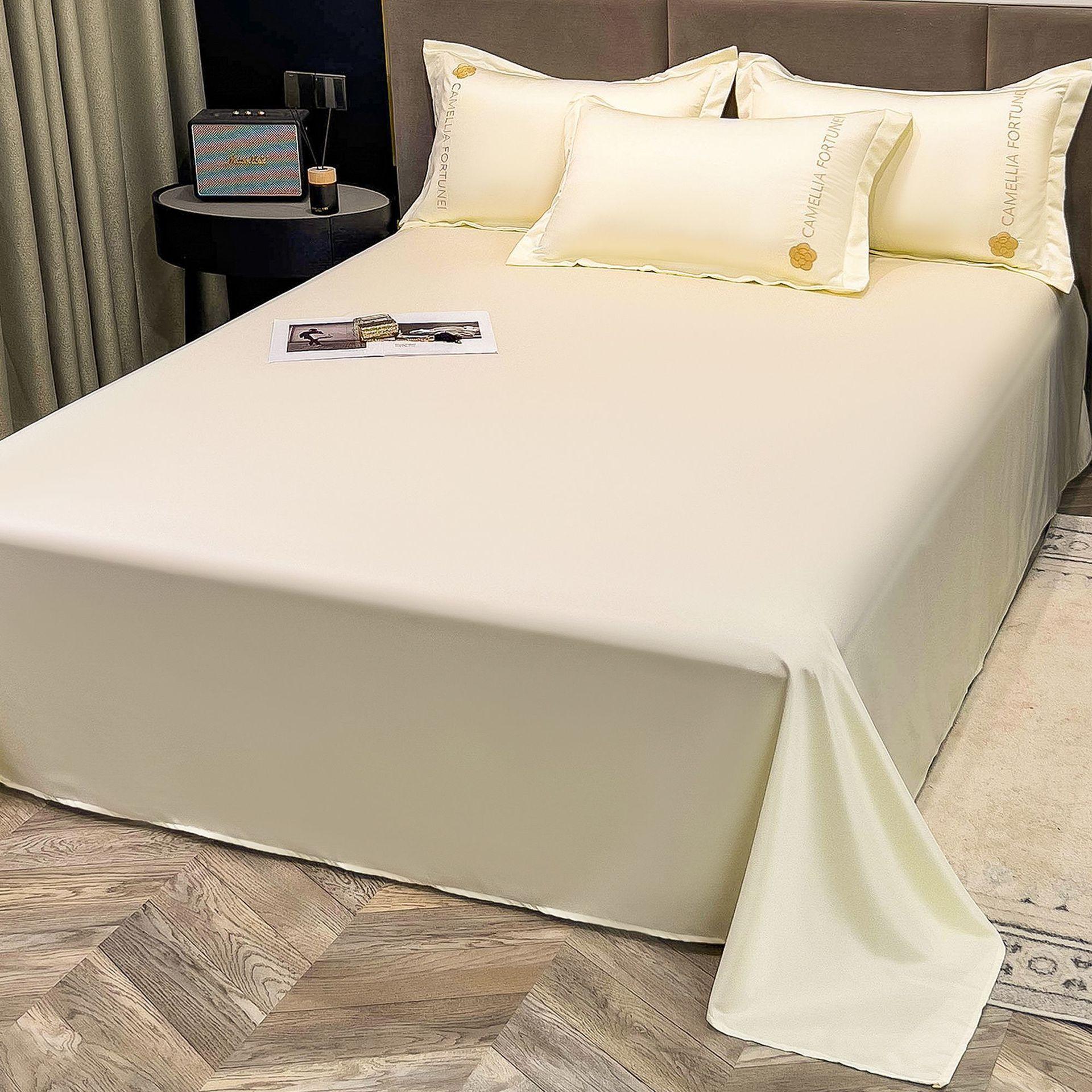 Nanjiren Summer Ice Silk Bed Sheet Three Piece Set for Student Dormitory Cool Feeling Single Bed Sheet Home Use