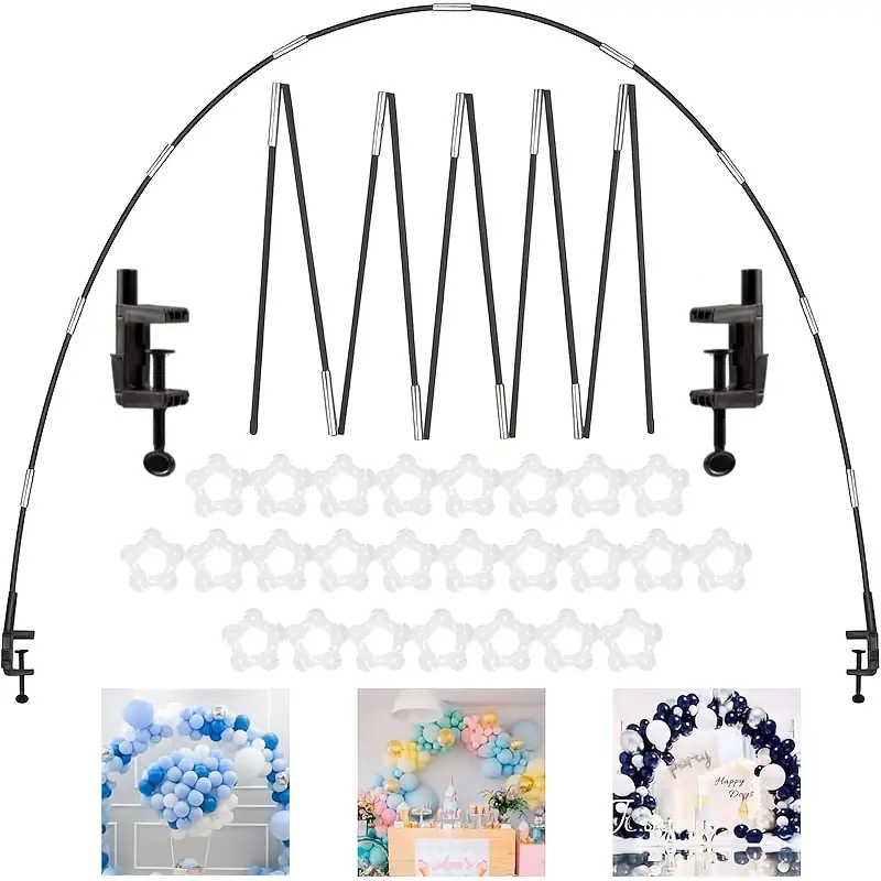 Tabletop Balloon Arch Stand Adjustable Black Balloon Arch Kit Portable Desktop Balloon Frame Easy Assembly for Wedding Birthday Graduation Party DIY Event Decor Supplies Balloon Garland Frame