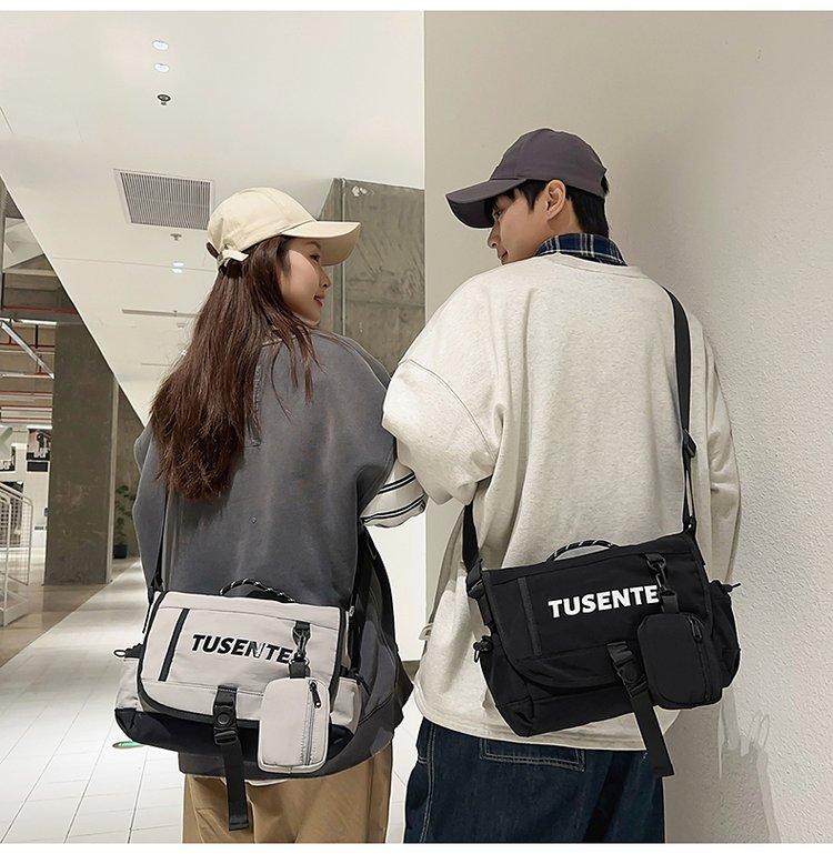 Open-top 2026 winter one-size-fits-all chest bag made of nylon fabric with lettering