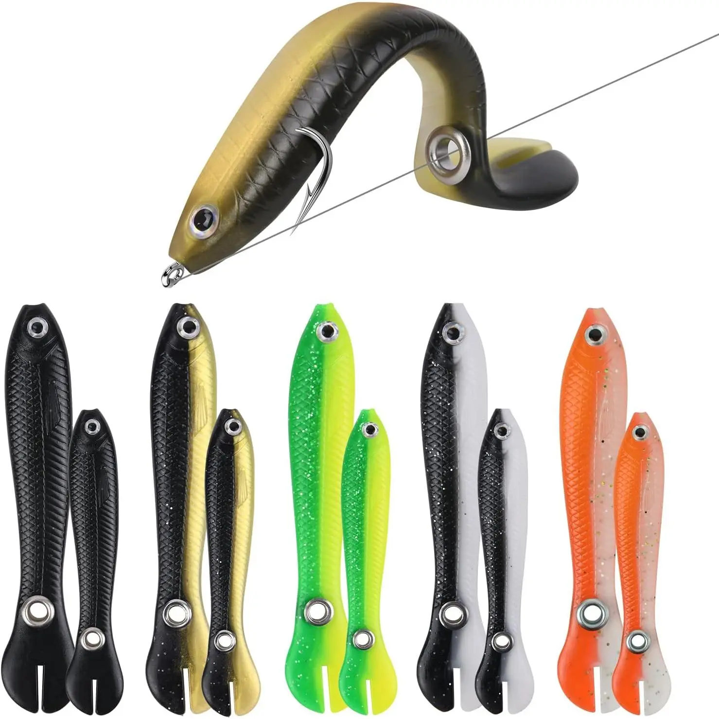 Bionic Fishing Lure, Soft Bionic Fishing Lures Kit Creative Lifelike Mock Lure Can Bounce Fishing Accessory for Freshwater & Saltwater, Suitable for Fishing Lovers Outdoor