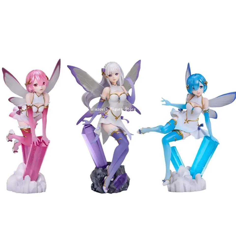 2026 new Original Genuine elCOCO Re: Zero Starting Life in Another World 22cm Rem Ram Emilia Action Figures Collection Model Toys