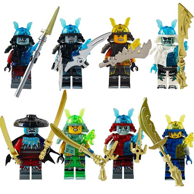 Building blocks gold ninja humanoid dolls educational splicing toys mini characters children's birthday gifts cartoon characterspopular popular
