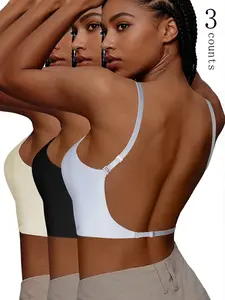 Women's Seamless Backless Bra, Multi-Strap Convertible Design Wireless Push-Up Chic Elegant Bra, Suitable for Wedding Dresses and Party Gowns